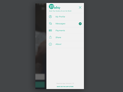 Side Menu / Drawer Navigation app app navigation drawer menu flat design icons menu navigation side menu ui ux