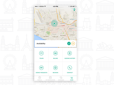 Navigation for a Guide for Meetrip app app design google maps map map point map route nav navigation sketch tab bar ux