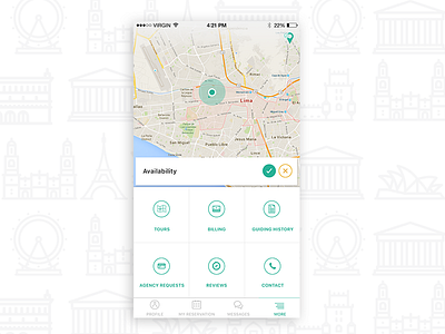 Navigation for a Guide for Meetrip app app design google maps map map point map route nav navigation sketch tab bar ux