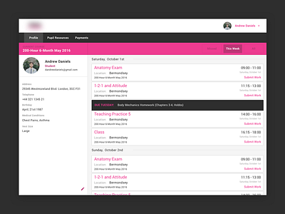 Web App Dashboard for Student