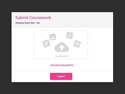 Modal for uploading Coursework // Web App app design application dashboard schedule school app student teacher ui ux web app