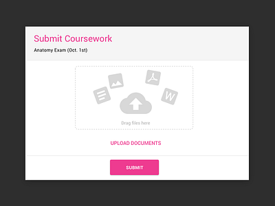 Modal for uploading Coursework // Web App