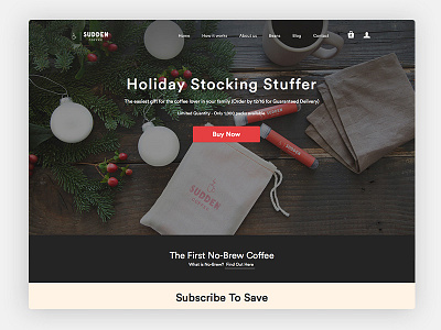 Holiday Landing Page // Sudden Coffee apps apps page coffee full width landing page no brew scroll start up ui ux