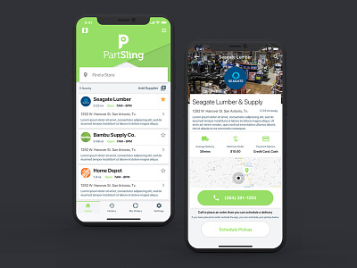 PartSling Home Screen - iOS App