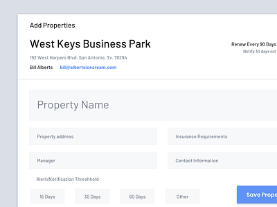 Add Property Modal design e commerce ui web web app
