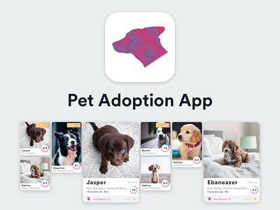 Design Puppies App app app icon card cards iphonex ui ux web