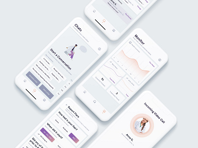 Health Tracking App call screen colors health health app icons iphonex medical medical pharmaceutical messenger app ui ux