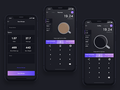 Optimal Coffee V3 - Dark Mode app dark mode dark theme dark ui ios 13 iphone 11 ux uxui