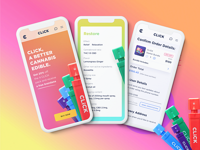 Mobile UI Design — Cannabis Brand bright colors cannabis design colors daily ui dailyui design designer mobile mobile design mobile ui mobile ui design mobile ui ux mobile web mobile web design ui ui ux ui design uiux web design website