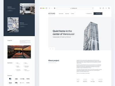 Asterg Website case study clean design exploration header exploration landing page minimalism ui ui design ui ux web design website white