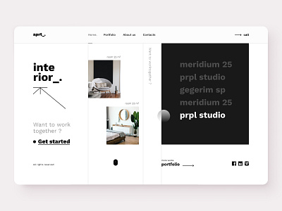 "aprt_." Interior design Hero page black white design desktop graydesign interior minimal minimalism sketchapp ui ui design uidesign web web design webdesign website