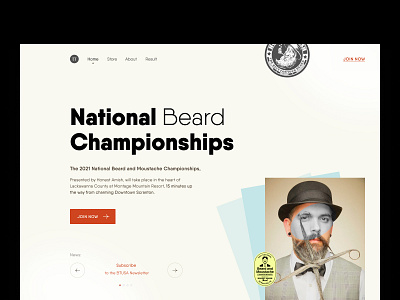 National Beard Championship Landing branding creative design desktop illustration logo ui ui design uidesign web