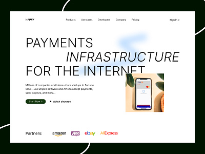 Payment Infastructure Hero page bank creative design desktop hero page payment typography ui ui design uidesign web