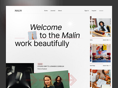 Malin Website branding creative design desktop illustration logo photo ui ui design uidesign web website wireframes