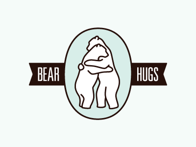 Bear Hugs bear bears butt ear hug hugging logo ribbon