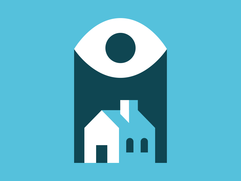 Eye of Suburbia illustration house eye