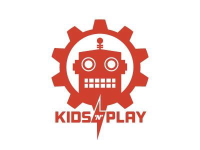 Kids'n'Play Toy Store beepboop cog gear kid lightning bolt logo robot