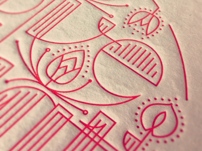 Letterpress Lotuses lettering letterpress line lotus red type