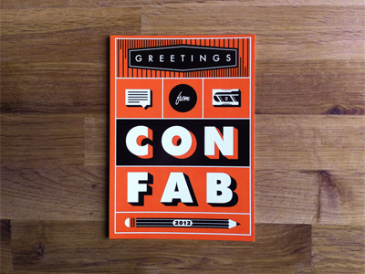 Content Strategy flat icon illustration orange pencil postcard sharpener talk bubble typography