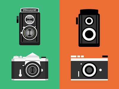 Cameras camera flat icon illustration lens