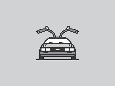 Delorean car delorean flat icon illustration