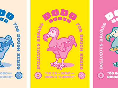 Dodo Dough bakery cute dodo dough illustration pink poster design posters