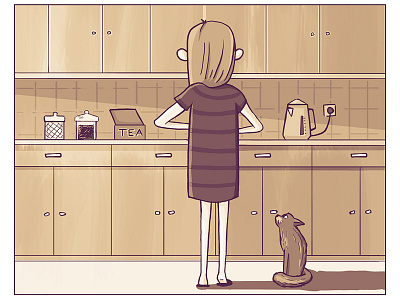 comic cat comic coze cute huge illustration kawaii kitchen kitten page