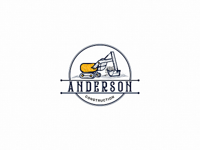 Anderson Construction Logo art branding design flat illustration illustrator logo type typography vector vintage logo