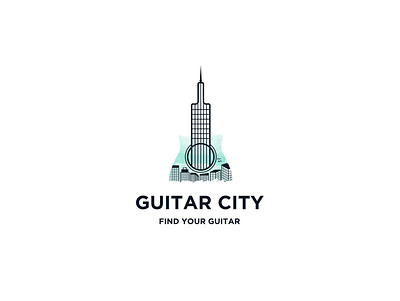 Guitar City Logo art logo branding creative logo design flat icon illustrator illustrator logo logo logodesign minimal typography vector logo