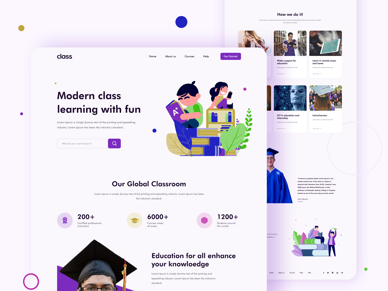 Education Learning Platform Landing Page by Abid Hasan Jilon on Dribbble