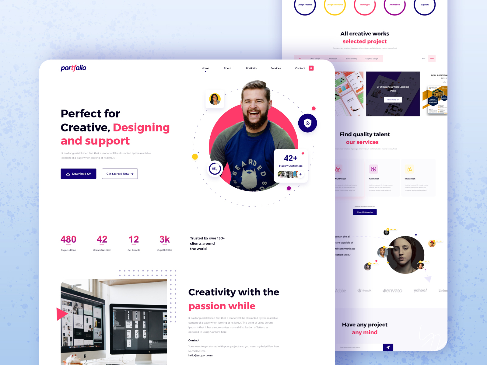 Designer Portfolio Template Design by Abid Hasan Jilon on Dribbble