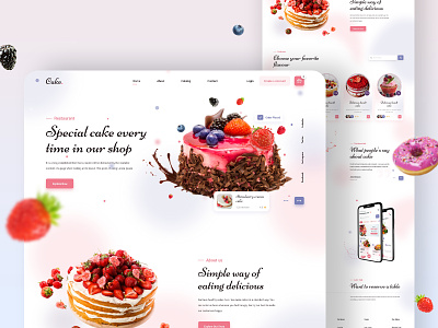 Cake Food Restaurant Landing Page bakery bekary landing page cake cake app cake food cake home page cake landing page cake web cake website candy chocolate chocolate cake chocolate page food landing page food web home page responsive cake page retaurant landing page strawberry page