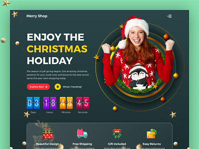 Christmas Offer Landing Page blog christmas design christmas eve christmas landing page christmas offer christmas sale christmas tree design discount festive gift holiday holiday landing page idea merry christmas special offers template trend ui ux website