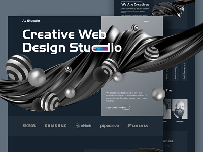 Digital Design Studio Landing Page agency creative dark design design design studio digital graphic home page inspiration landing page modern professional responsive studio template trends ui ux web design website