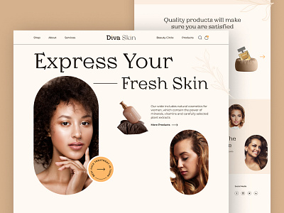 Natural Beauty Shop Webpage Design business cosmetics cosmetics shop design ecommerce fashion landing page natural natural beauty website natural cosmetics online store product product homepage skincare template themes ui ux website website template