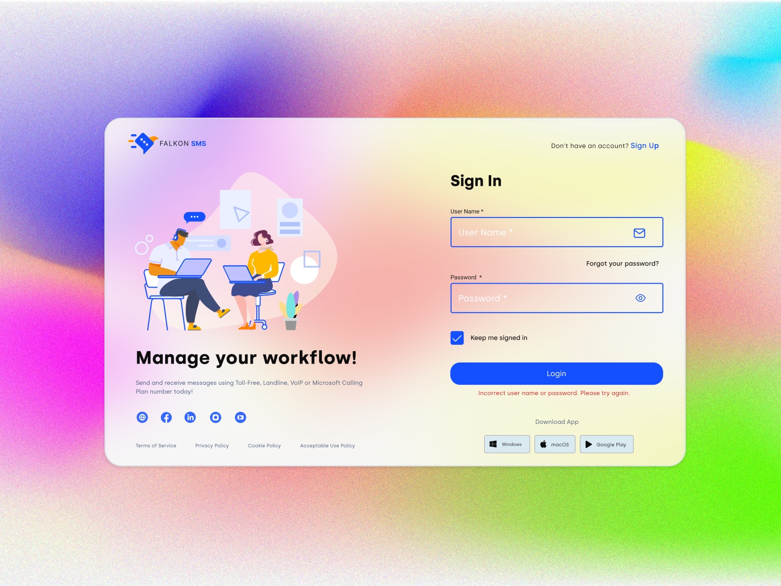 Mesh Gradient Login page design by Vishwajeet Lakra on Dribbble