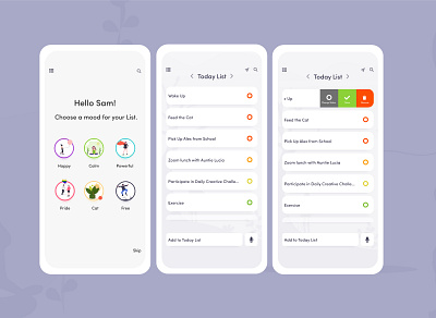 To-Do list app list mood to do list ui ux