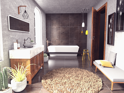 Diseño de interior cinema4d render redshift