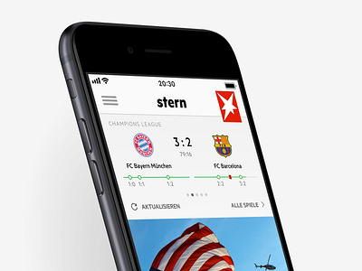 stern football live ticker app football interaction design score scoreboard ticker ui ux