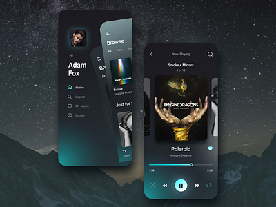 Music Player • Mobile Application design figma mobile mobile app music app player ui