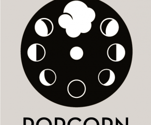 Logo film logo moon movie popcorn theater