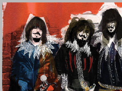 Suitors Poster final (17th century Ramones) illustration painting poster theater