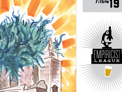 empiricist league #5 beer brooklyn disease empiricist league illustration kaiju monster new york science watercolor