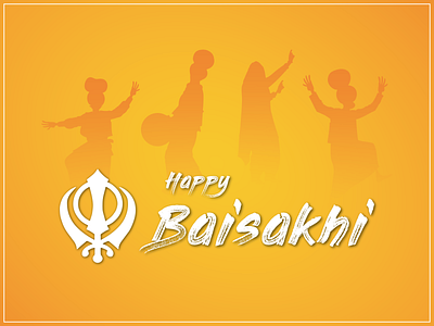 Baisakhi baisakhi celebration design flat illustration illustrator minimal punjabi typography vector