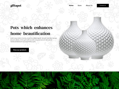 Gift-a-Pot Landing Page design flat gift pots shop ui uidesign ux vector web website website design