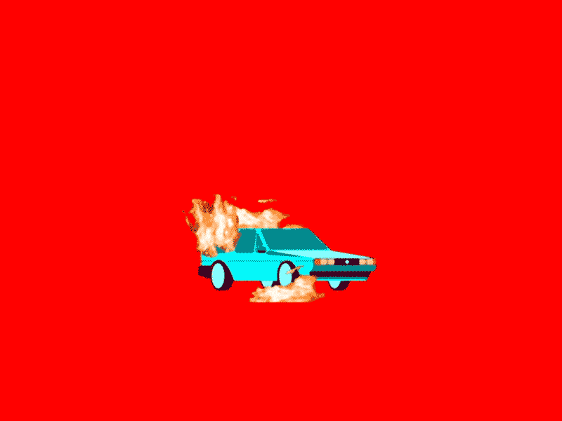 Dead Car car fire illustration motion