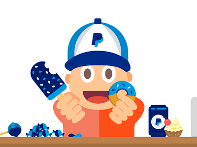 Team Sticker - PayPal character design illustration vector