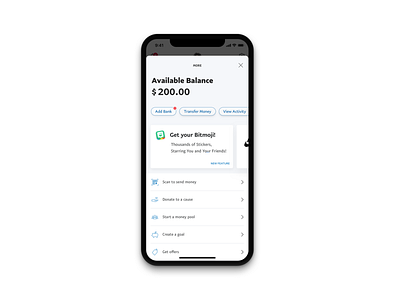 PayPal Mobile app – More Menu redesign mobile app design mobile ui payments paypal