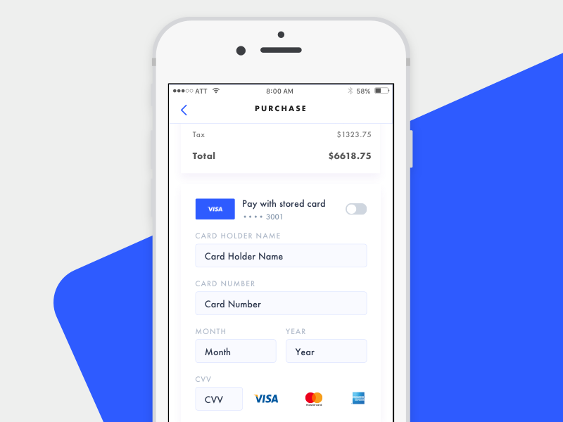 Credit Card Checkout Experiment checkout payment chuckmcquilkin ux ui design app