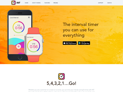 Landing Page for Timer App